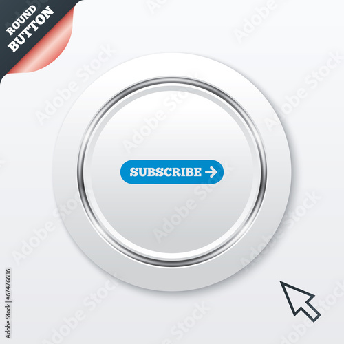 Subscribe with arrow sign icon. Membership symbol