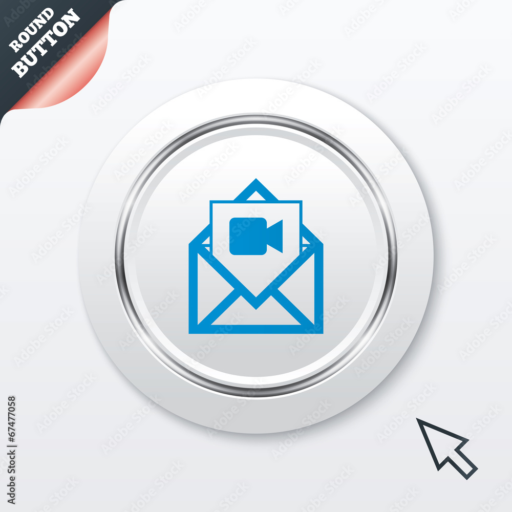 Video mail icon. Video camera symbol. Message. Video mail icon. Video camera symbol. Message.