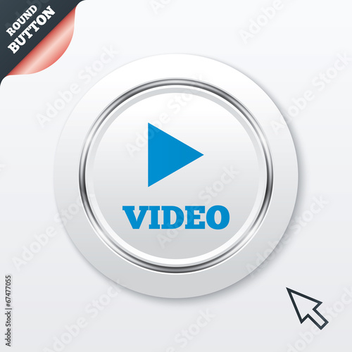 Play video sign icon. Player navigation symbol.