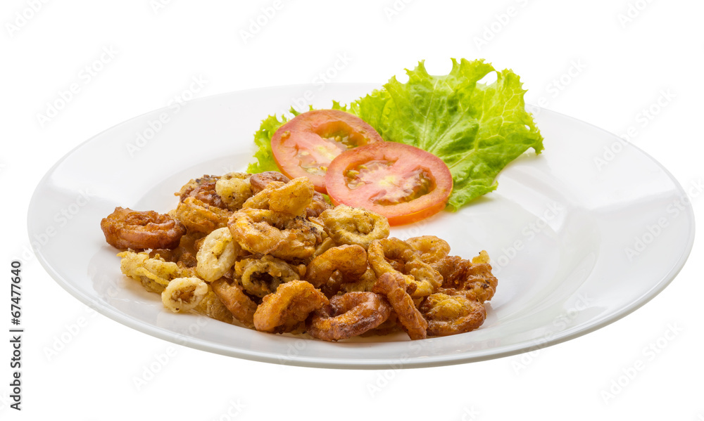 Fried squid rings Fried squid rings