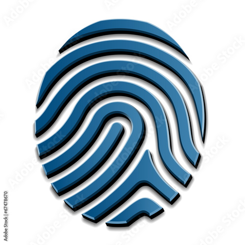vector 3D drawing fingerprint symbol
