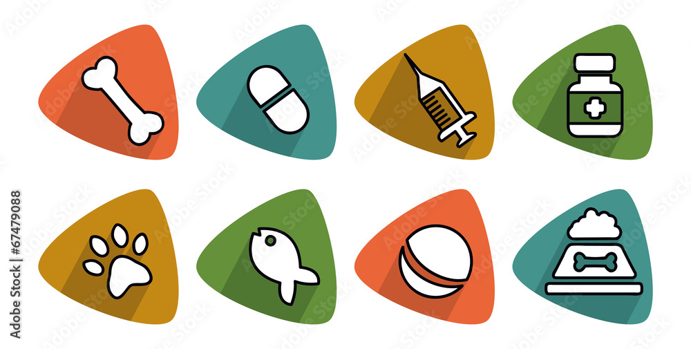 vector icons depicting objects for pets vector icons depicting objects for pets