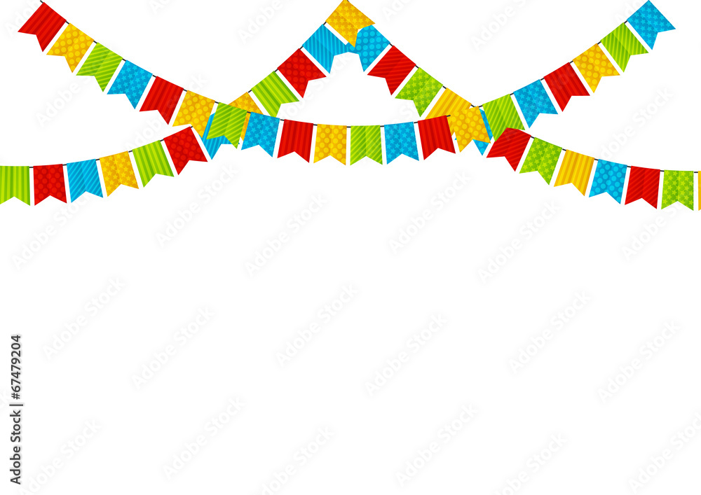 Color party flags on white background Color party flags on white background