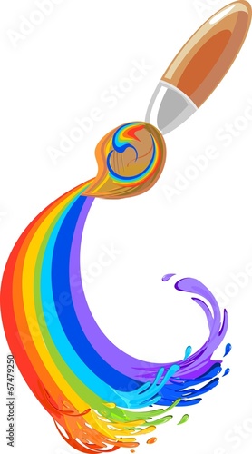Brush and rainbow