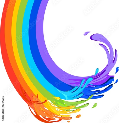 Rainbow in the form flows of paint