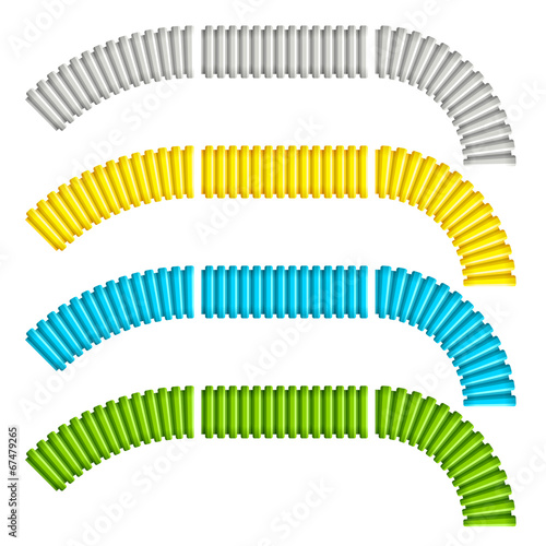 vector colored corrugated flexible tubes