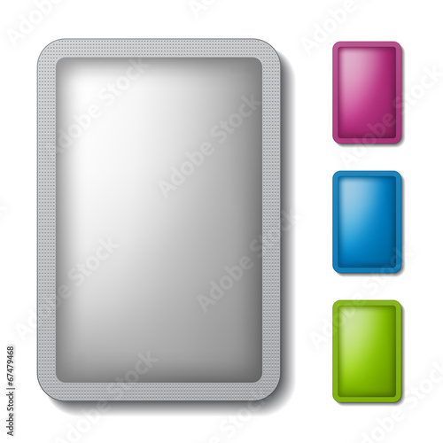 vector sachet packaging silver color