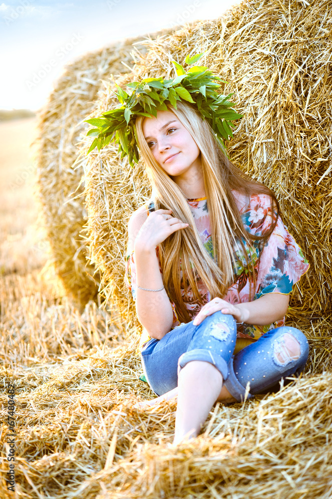 Romantic young woman posing outdoor. Romantic young woman posing outdoor.