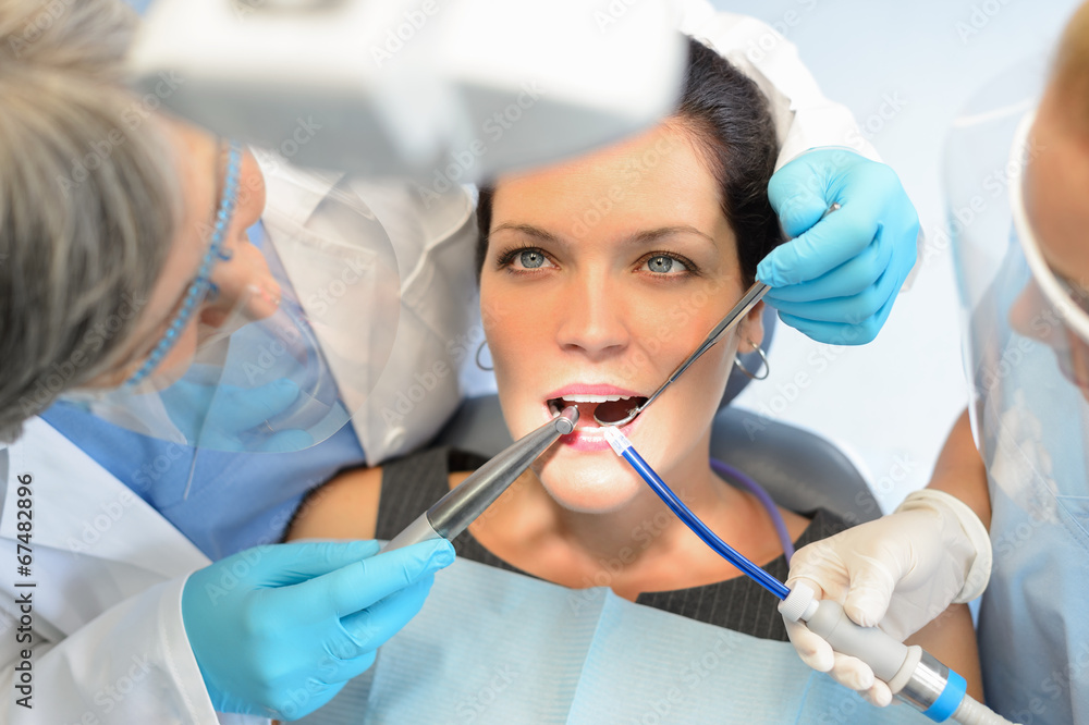 Healthy teeth patient at dentist office Healthy teeth patient at dentist office