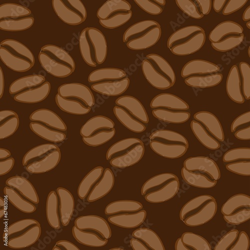 Coffee seamless pattern. Dark background. Vector.