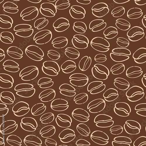 Coffee seamless pattern. Dark. Vector.
