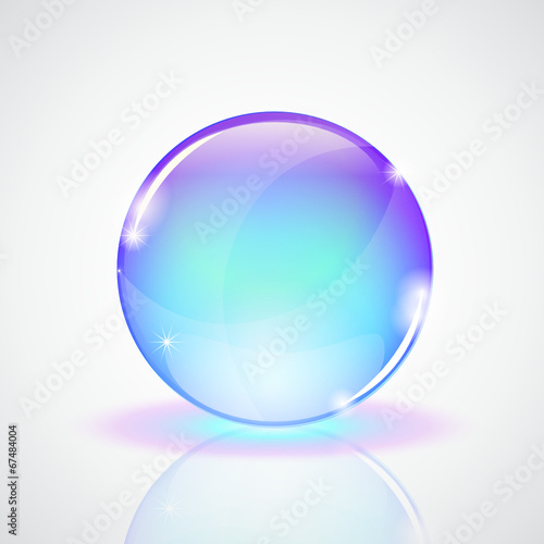 glaskugel lila blau