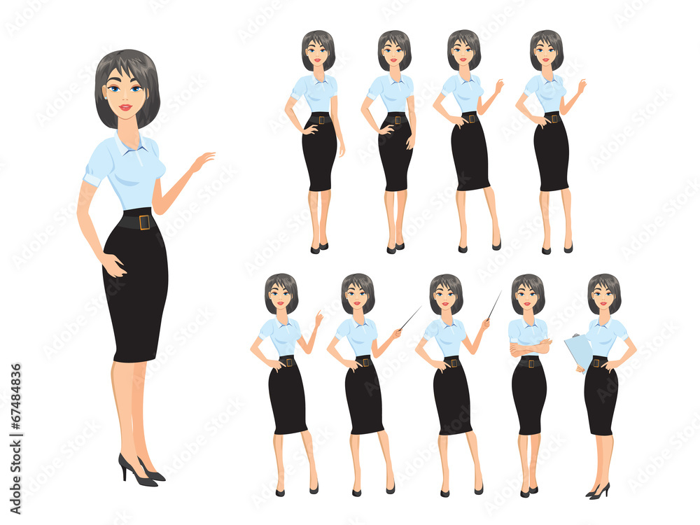 Business woman in various poses Business woman in various poses