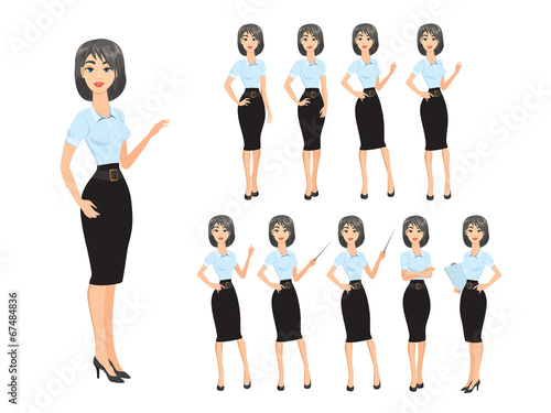 Business woman in various poses