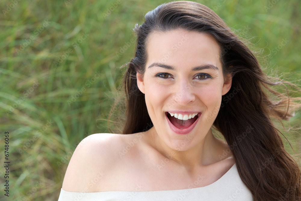 young woman with surprised expression young woman with surprised expression
