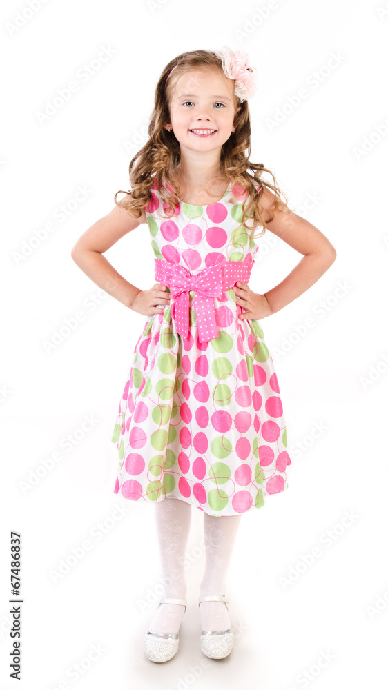 Adorable smiling little girl in princess dress isolated Adorable smiling little girl in princess dress isolated