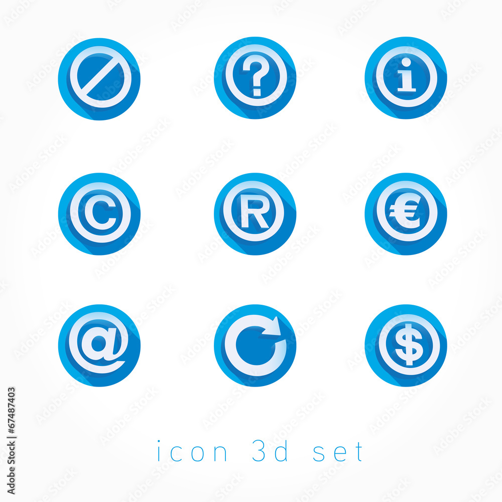 set of icons 3d vector illustration