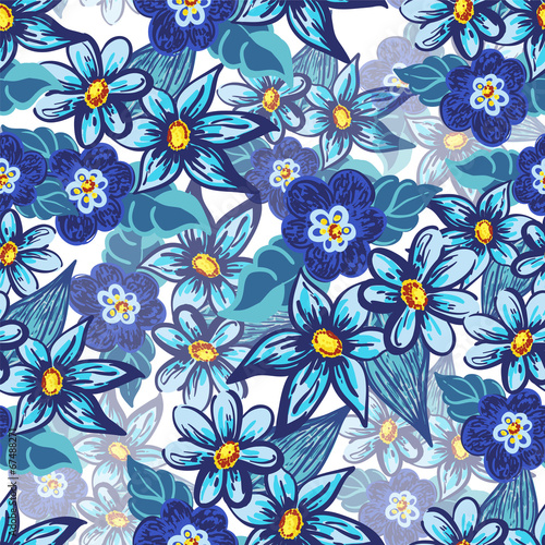 Handdrawn floral seamless pattern