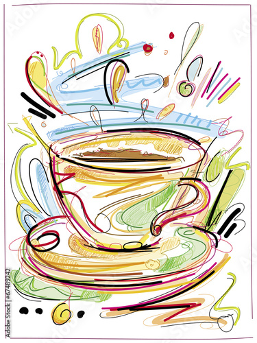 Coffee Sketch on White