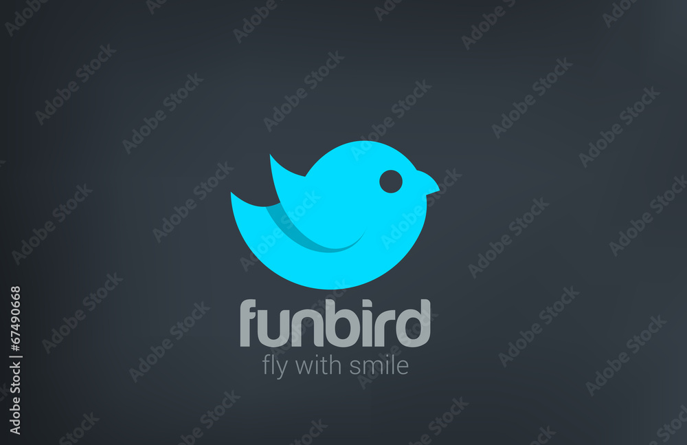 Obraz premium Blue Bird Flying Abstract silhouette vector logo design