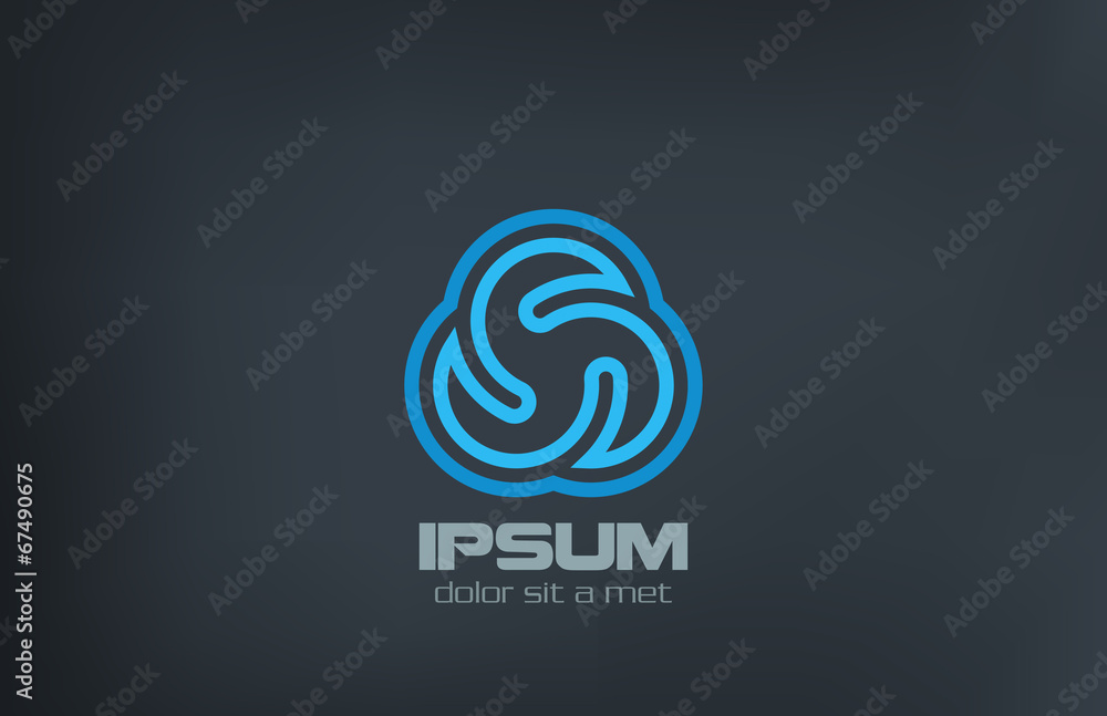 Business Corporate Triple Shape Abstract vector logo design Business Corporate Triple Shape Abstract vector logo design