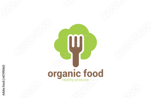 Organic Health Food Ecology vector logo design. Eco icon