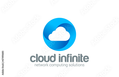 Web Cloud computing infinity network vector logo design icon
