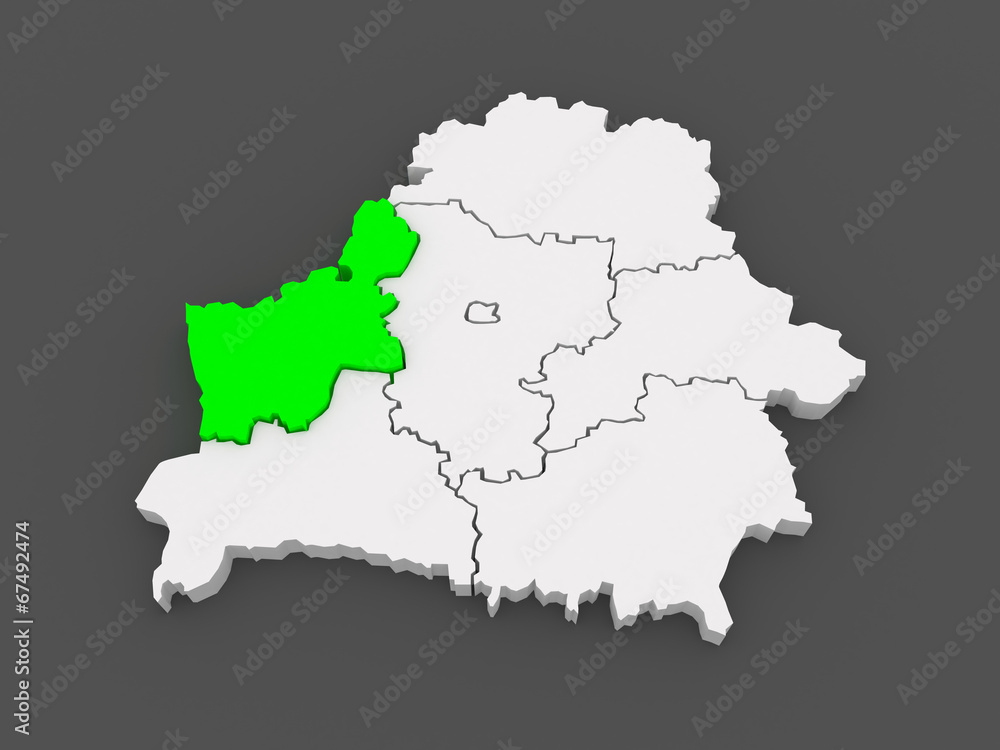 Fototapeta premium Map of Grodno region. Belarus.