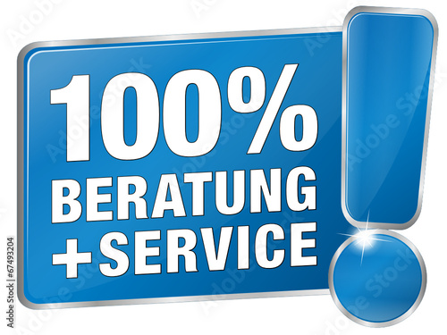 100% Beratung und Service - Beratung und Service - blau
