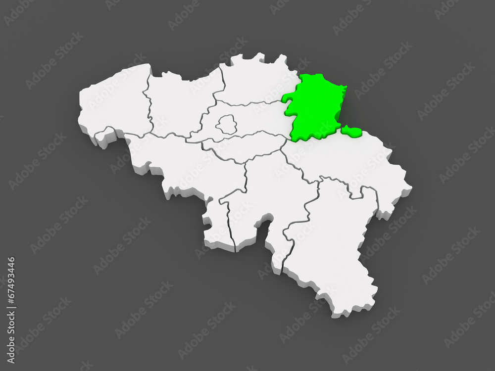 Map of Limburg. Belgium.