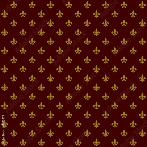 Fototapeta Naklejka Na Ścianę i Meble -  Royal Lily Fleur de Lis Seamless Pattern. Vector