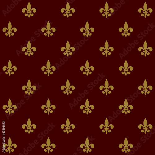 Fototapeta Naklejka Na Ścianę i Meble -  Royal Lily Fleur de Lis Seamless Pattern. Vector
