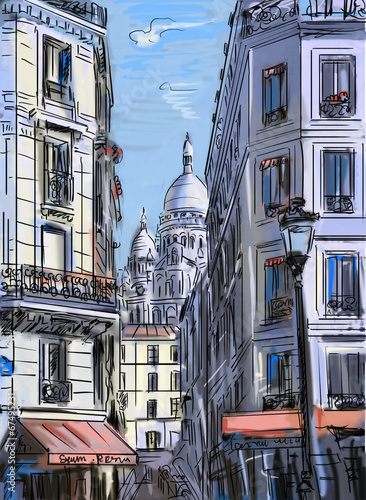 Street in paris - illustration #67495231