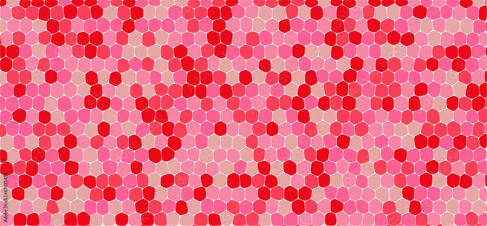 Red and pink tones hexagonal abstract background Red and pink tones hexagonal abstract background