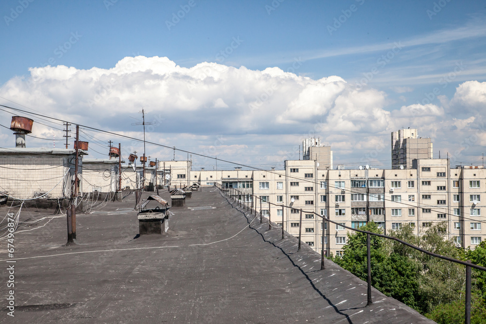 View from rooftop of residential community