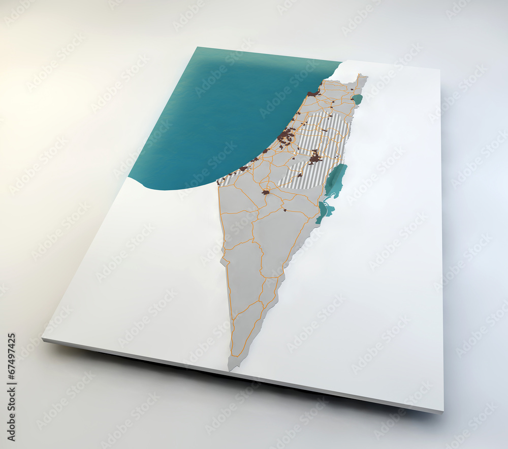 Cartina di Israele e territori palestinesi ilustração do Stock | Adobe