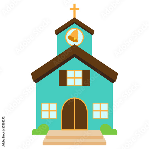 Vector Illustration of a Cute Church or Chapel