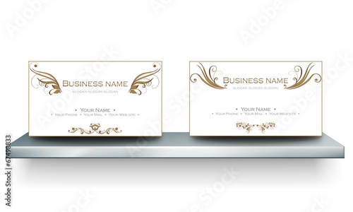 Carte de visite ornement fleur "3"