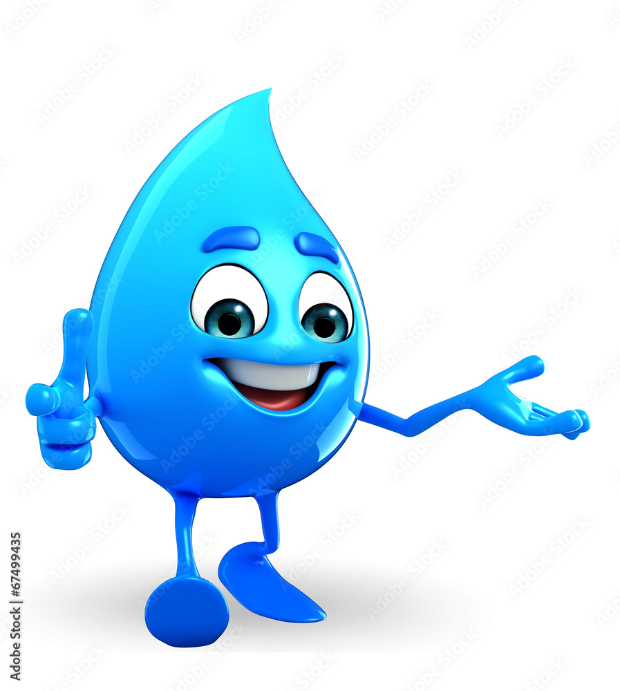 Water Drop Character is pointing Water Drop Character is pointing