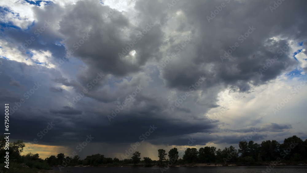Rain clouds, rain starts. TimeLapse Rain clouds, rain starts. TimeLapse