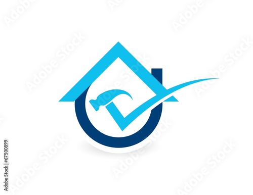 house service logo,renovation home,check,hammer,success