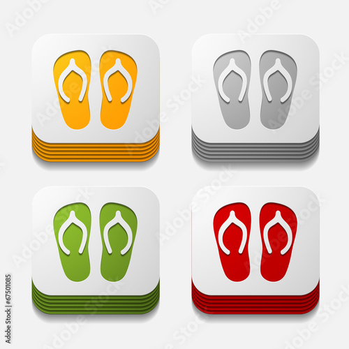 square button: slippers