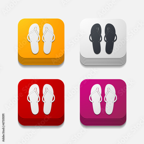 square button: slippers