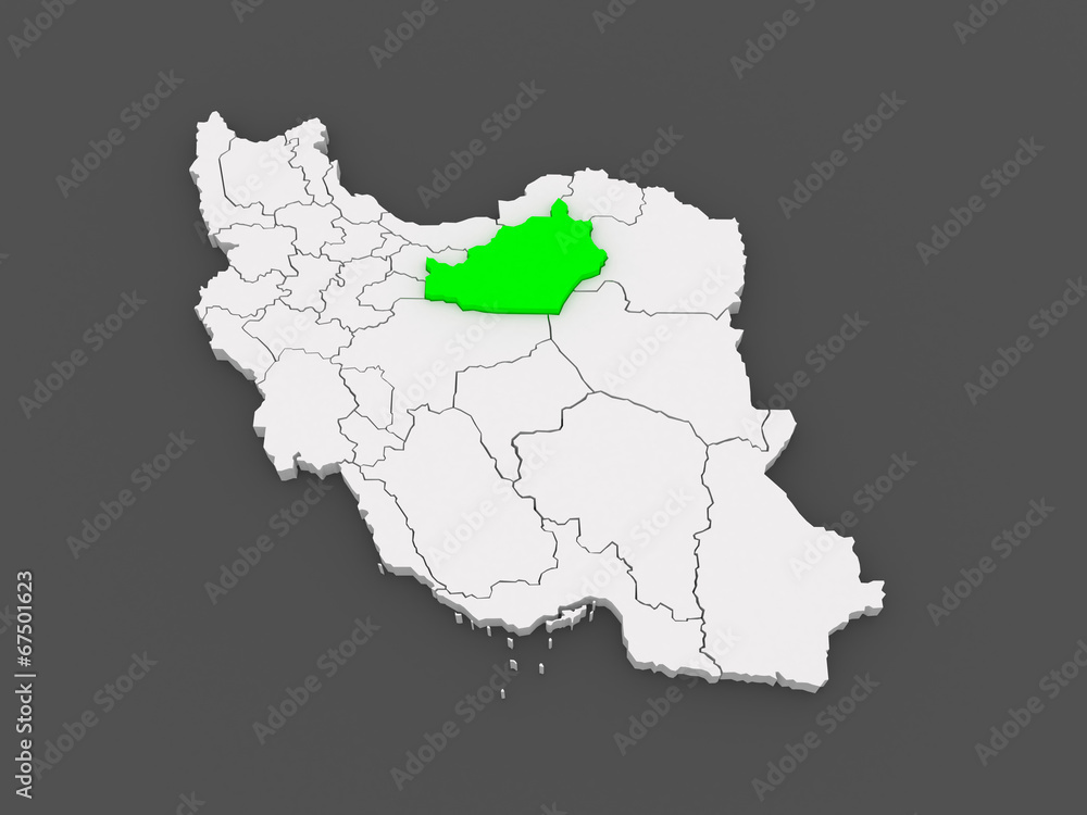 Map of Semnan. Iran.