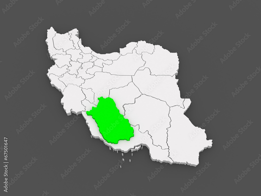 Map of Farce. Iran.