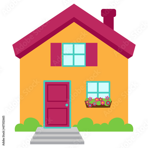 Cute and Colorful Isolated Vector Home