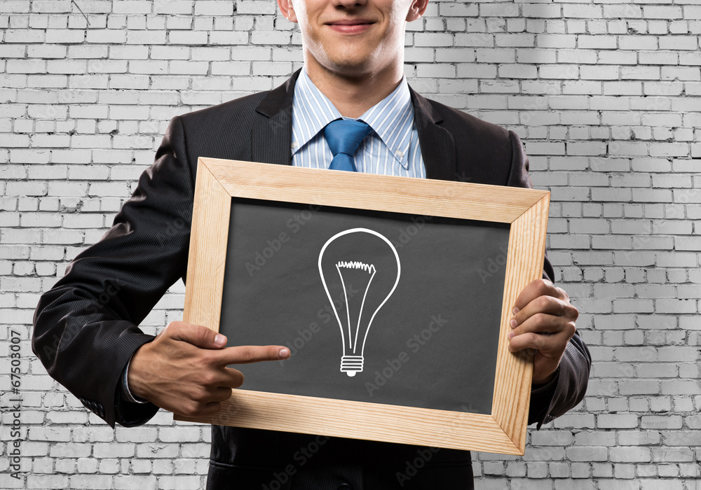 Businessman with frame