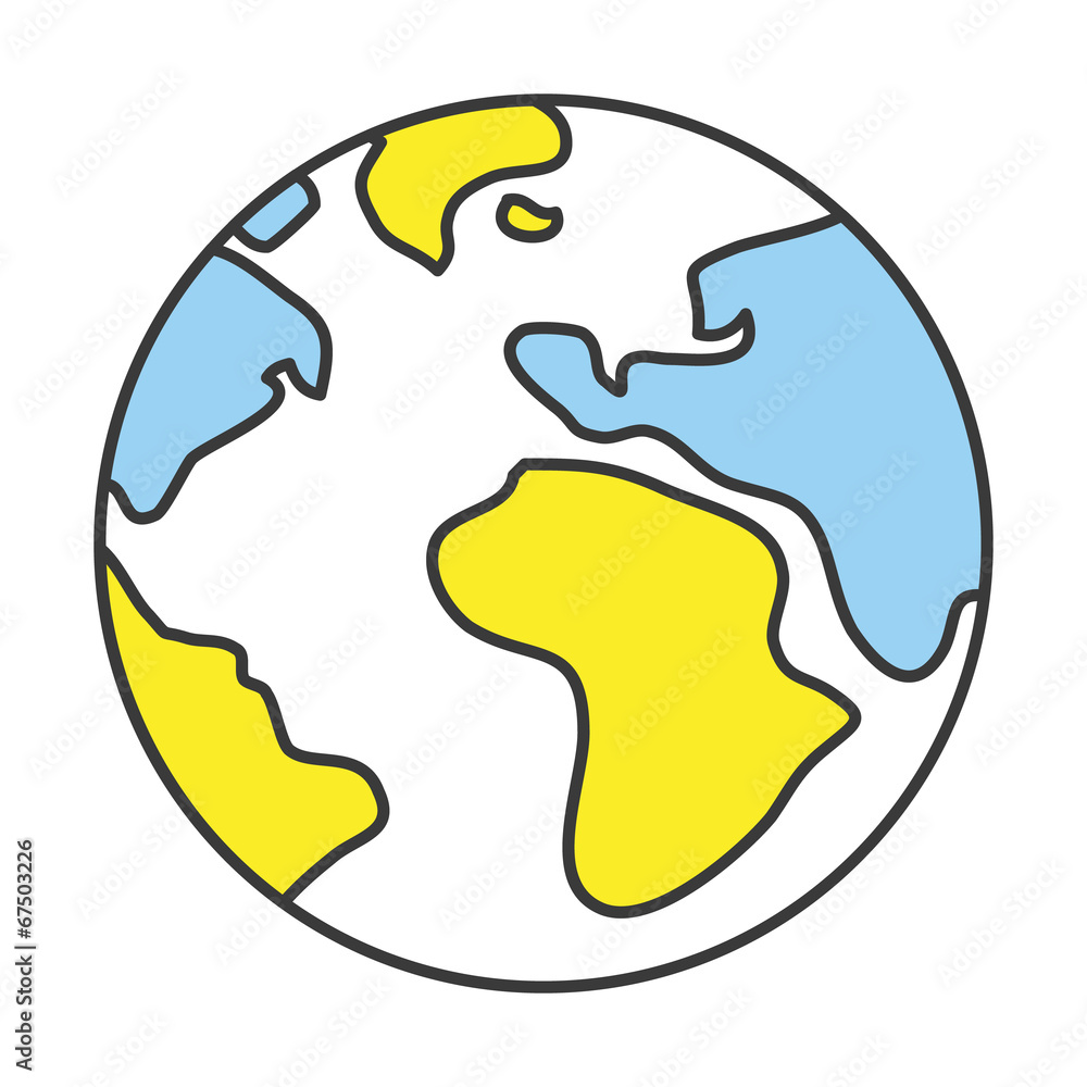 Vector Flat Line Design Concept Planet Earth Icon Vector Flat Line Design Concept Planet Earth Icon