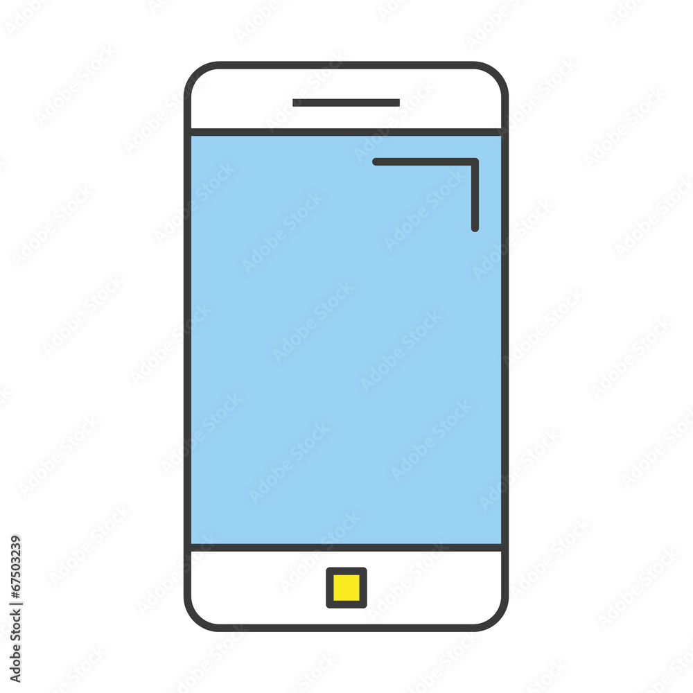 Vector Flat Line Design Concept Smartphone Icon Vector Flat Line Design Concept Smartphone Icon