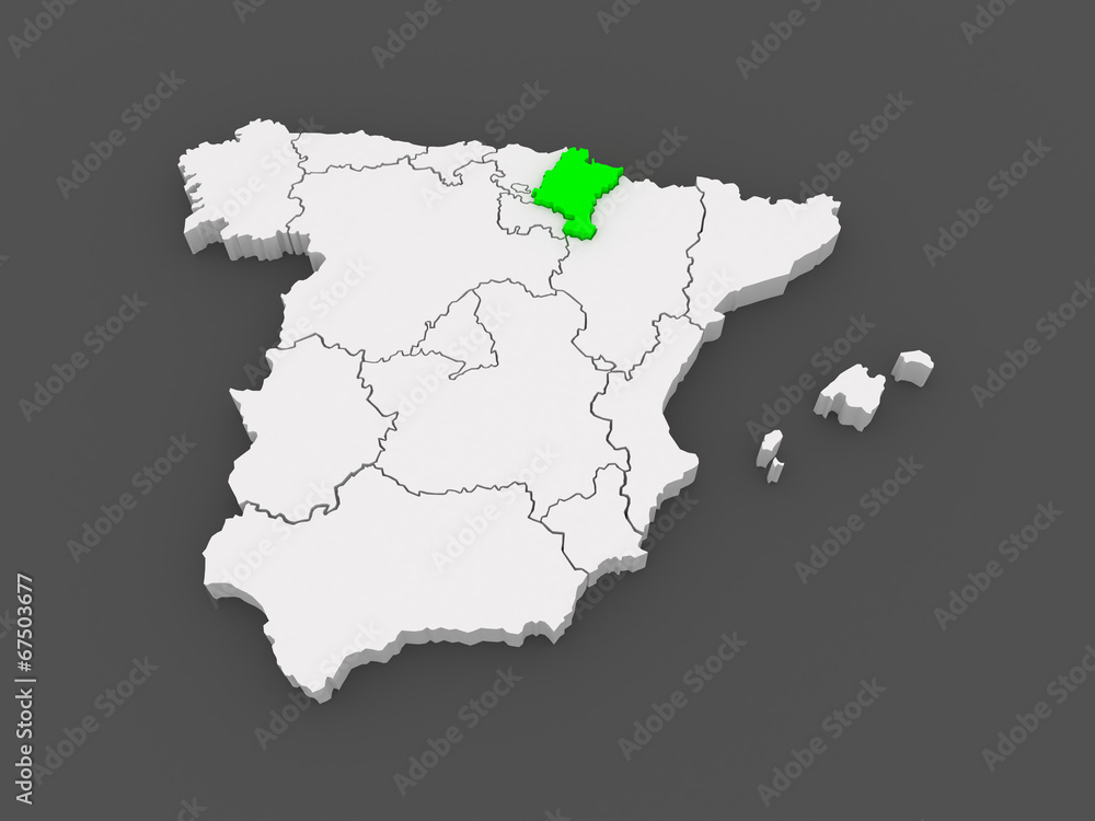 Fototapeta premium Map of Navarre. Spain.